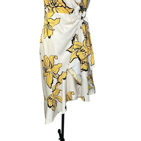 Hutch Yellow Floral Wrap Ruffle Mercer Midi Dress | Size S - Picture 4 of 11